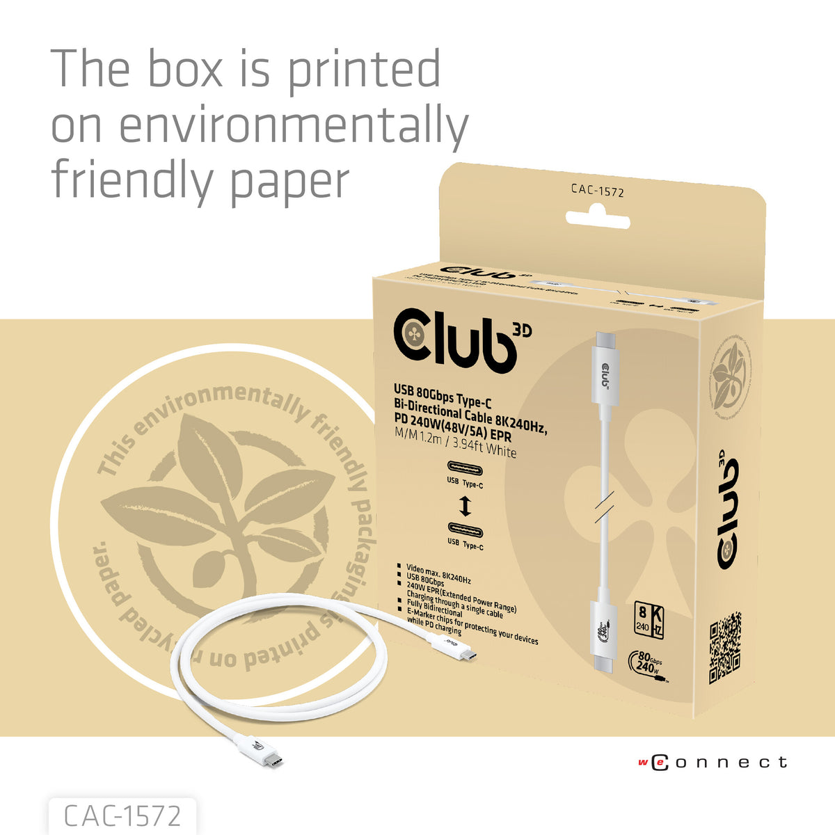 CLUB3D CAC-1572 USB-kablar
