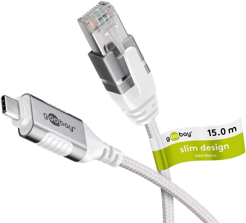 Goobay 74392 kabelomvandlare (hane/hona) USB 3.1 type A RJ45 Vit