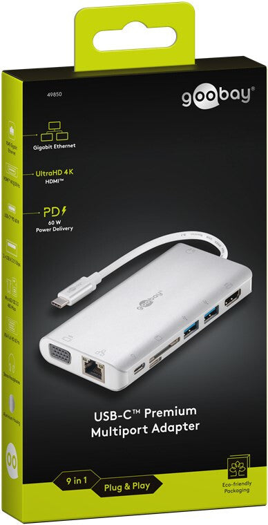 Goobay 49850 gränssnittshubbar USB Type-C 5000 Mbit/s Silver