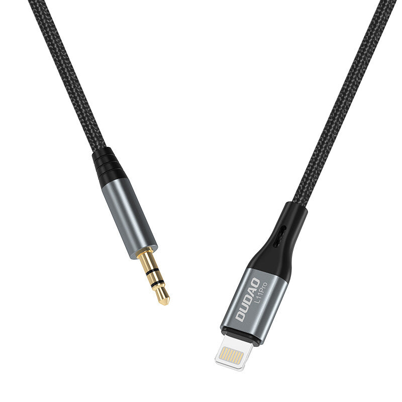 DUDAO audio cable Lightning - mini jack 3.5mm 1m gray L11PRO - Kabel - Audio/Multimedia Grå