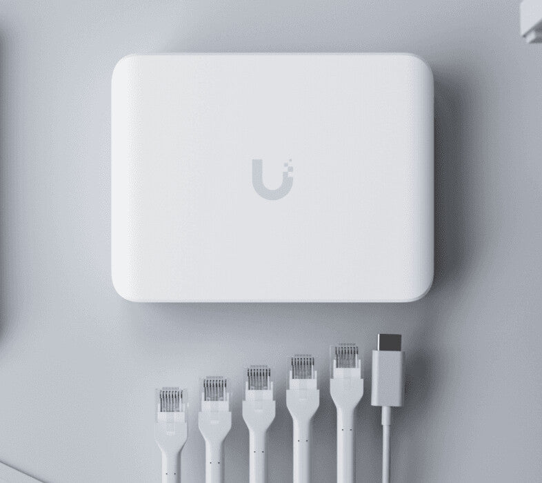 Ubiquiti UniFi Flex Mini 2.5G hanterad 2.5G Ethernet (100/1000/2500) Strömförsörjning via Ethernet (PoE) stöd Skrivbord Vit