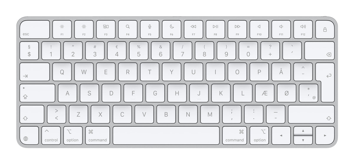 Apple Magic tangentbord Universal USB + Bluetooth QZERTY Dansk Vit