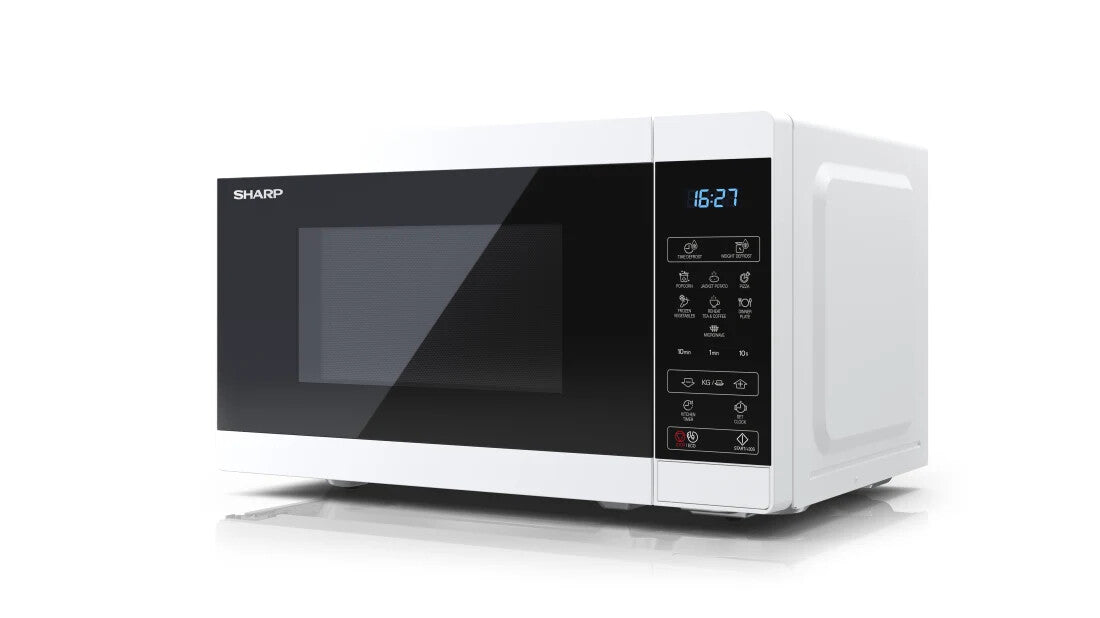 Sharp YC-MS02E-W mikrovågsugn Bänkdiskmaskin Enbart mikrovågsugn 20 l 800 W Svart, Vit