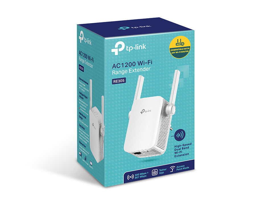 TP-Link RE305 nätverksförlängare Nätverksrepeater Vit 10, 100 Mbit/s