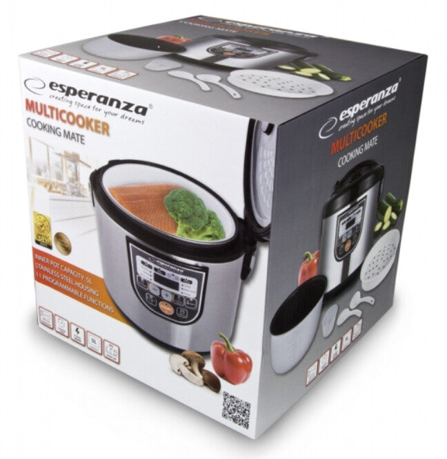 Esperanza EKG011 multicooker 5 l 860 W Svart, Rostfritt stål