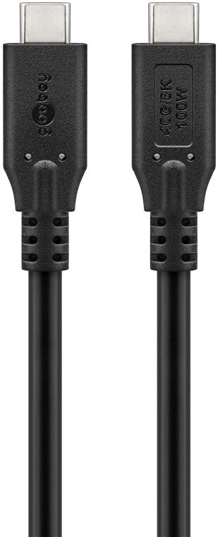 Goobay 74191 USB-kablar USB4 Gen 2x2 1 m USB C Svart