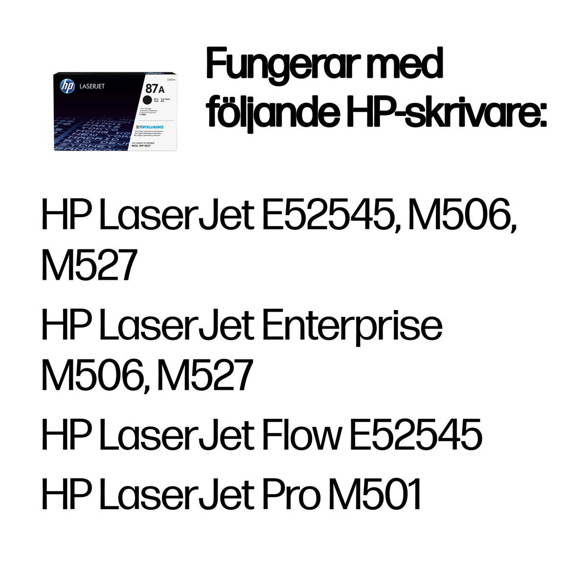 HP 87A svart original LaserJet-tonerkassett