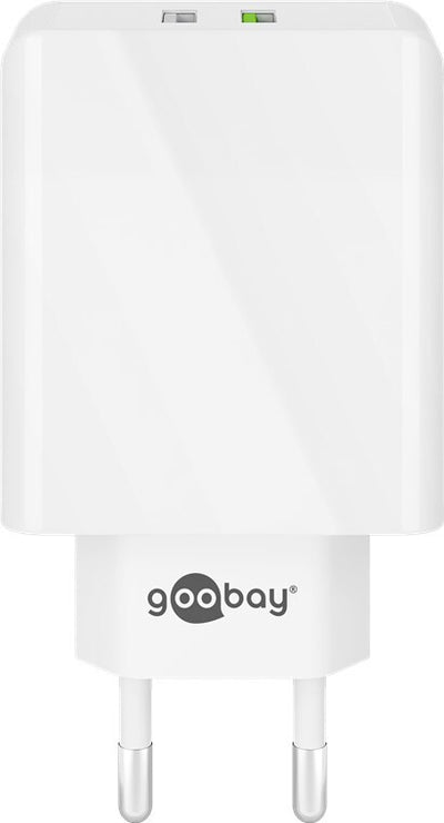 Goobay 44957 mobilladdare Digitalkamera, Hörlurar, Mobiltelefon, Smartwatch, Surfplatta Vit AC Snabb laddning inomhus