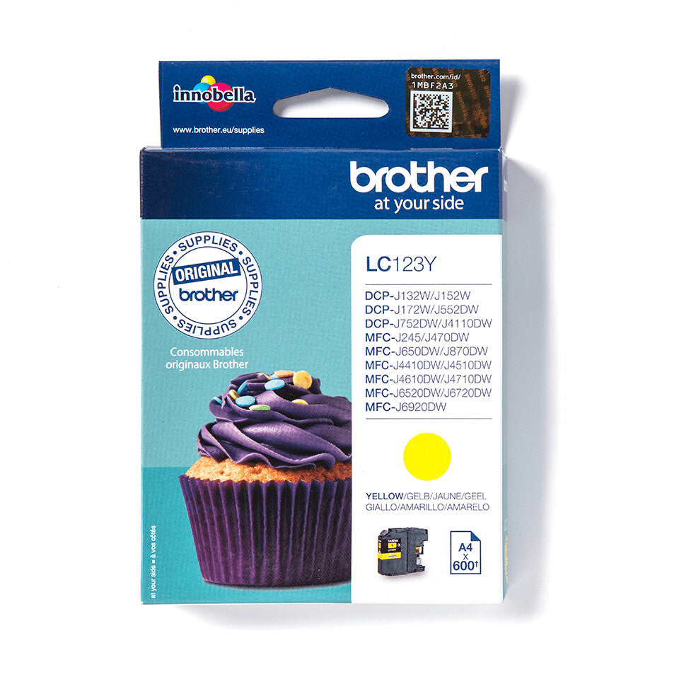 Brother LC123Y bläckpatroner 1 styck Original Gul