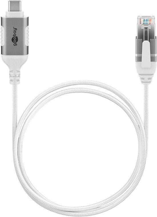 Goobay 74389 kabelomvandlare (hane/hona) USB 3.1 type A RJ45 Vit
