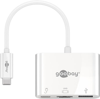 Goobay 62104 dockningsstationer för bärbara datorer USB Type-C Vit