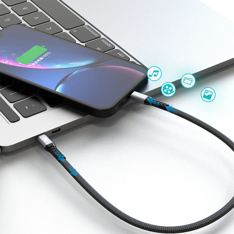 DUDAO USB-C to Lightning 20W PD 0.23m Cable Black - Kabel - Digital/Daten 0,23 m Svart