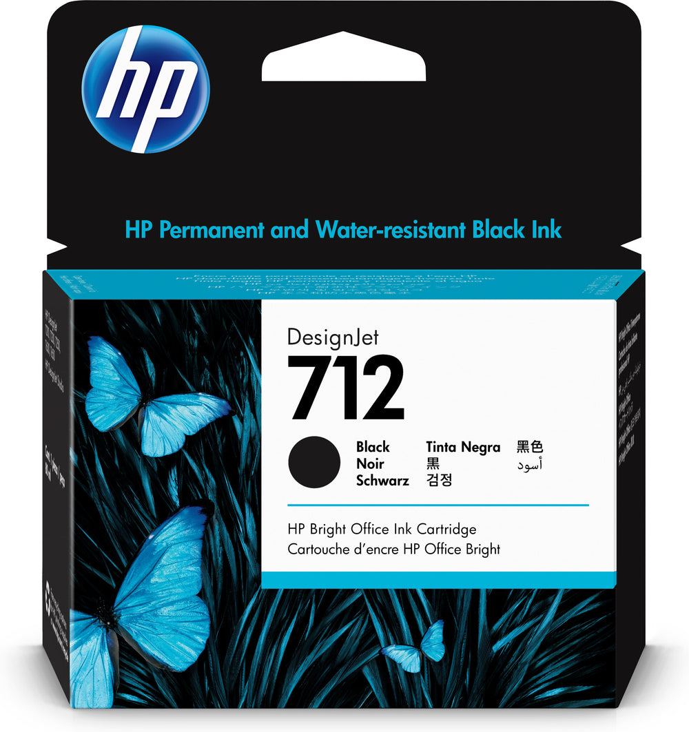 HP 712 80 ml svart DesignJet-bläckpatron