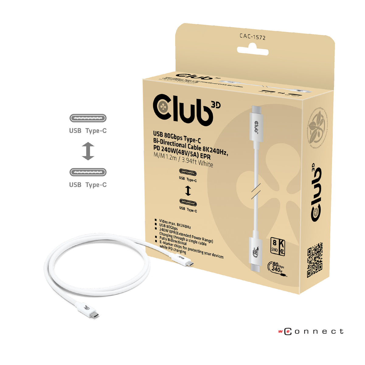 CLUB3D CAC-1572 USB-kablar
