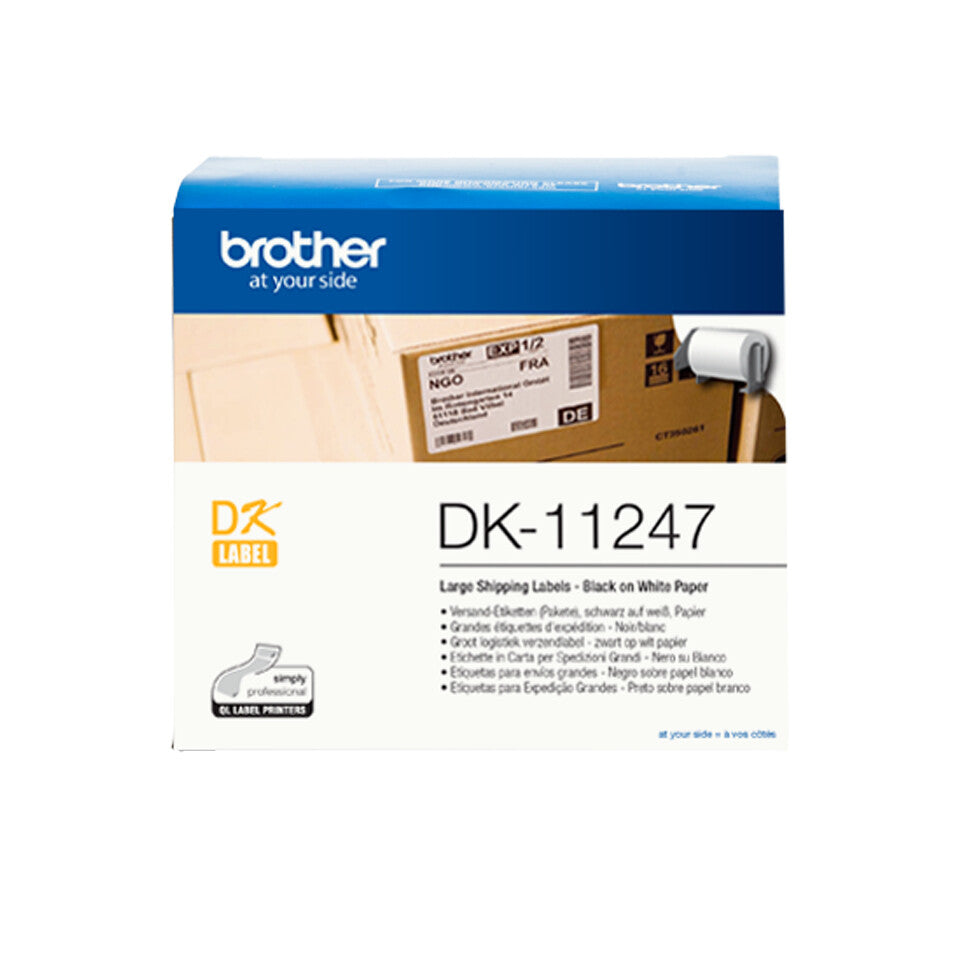 Brother DK-11247 etikett-tejp Svart på vitt