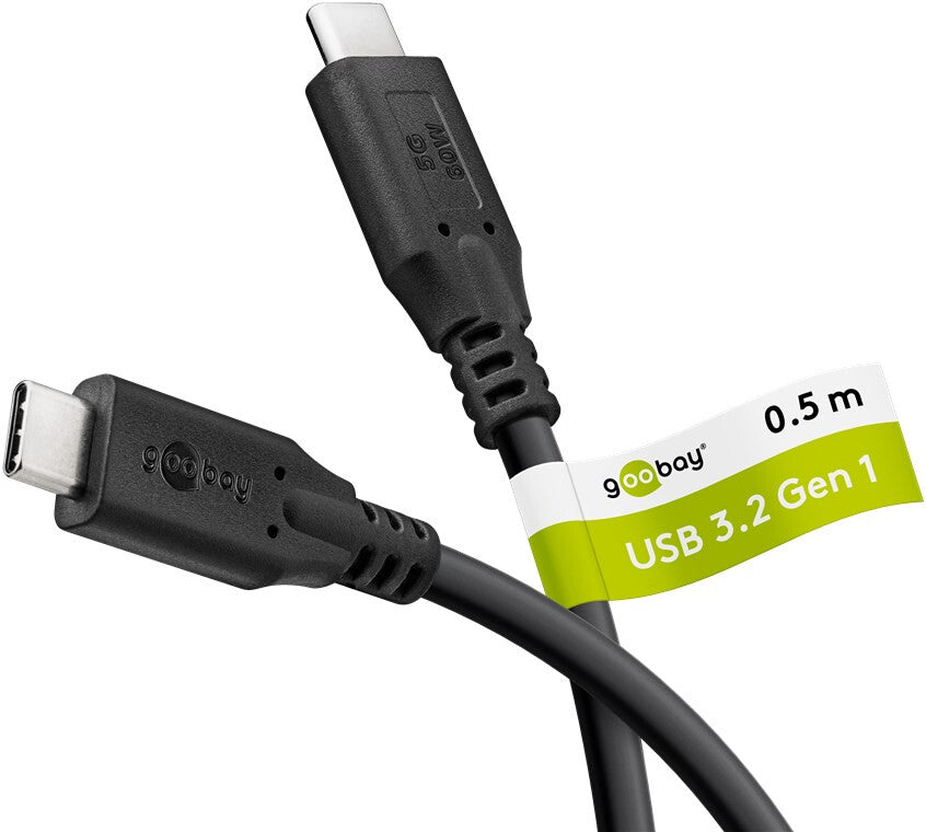 Goobay 74698 USB-kablar USB 3.2 Gen 1 (3.1 Gen 1) 0,5 m USB C Svart