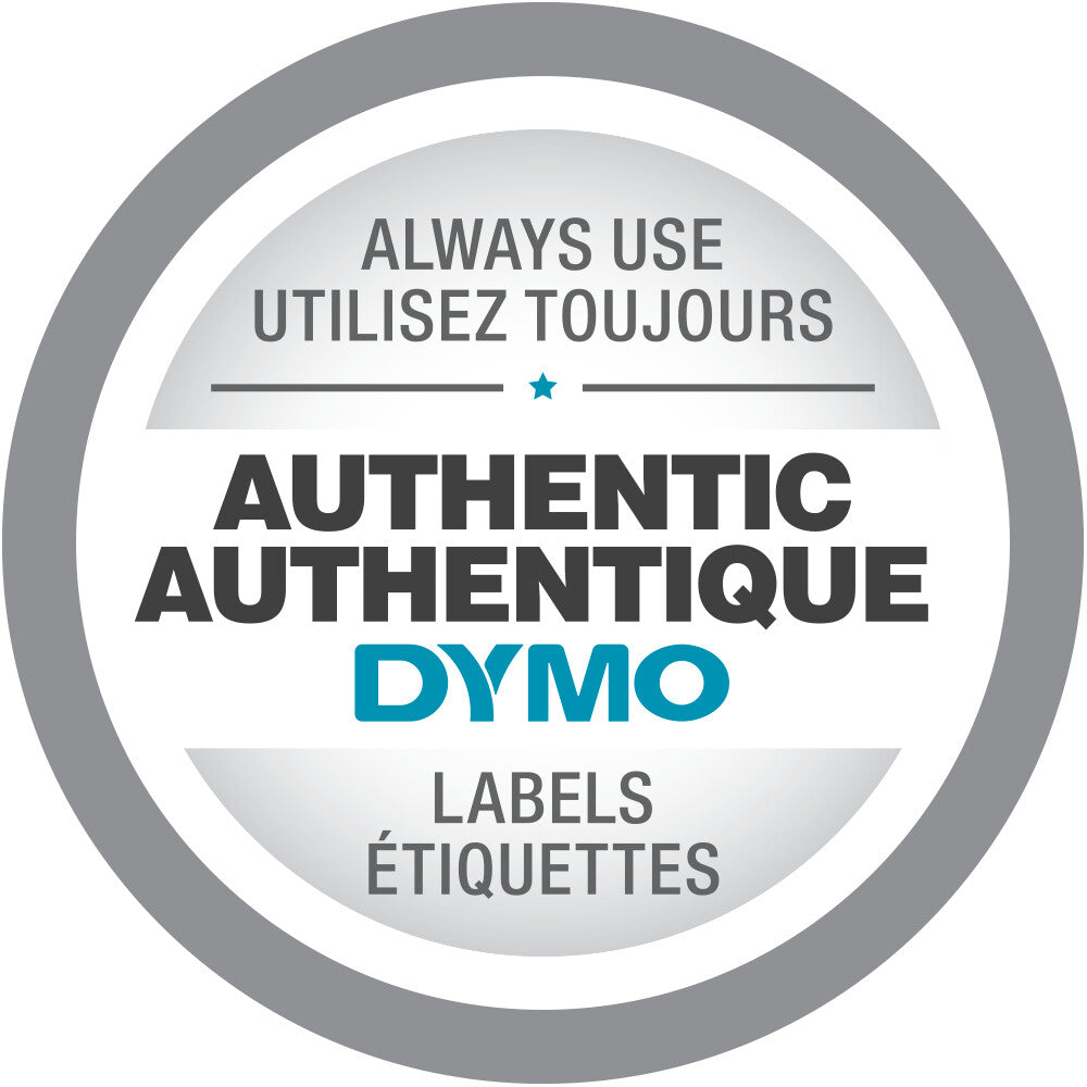 DYMO D1 - Standardpolyesteretiketter - Vit på transparent - 12mm x 7m