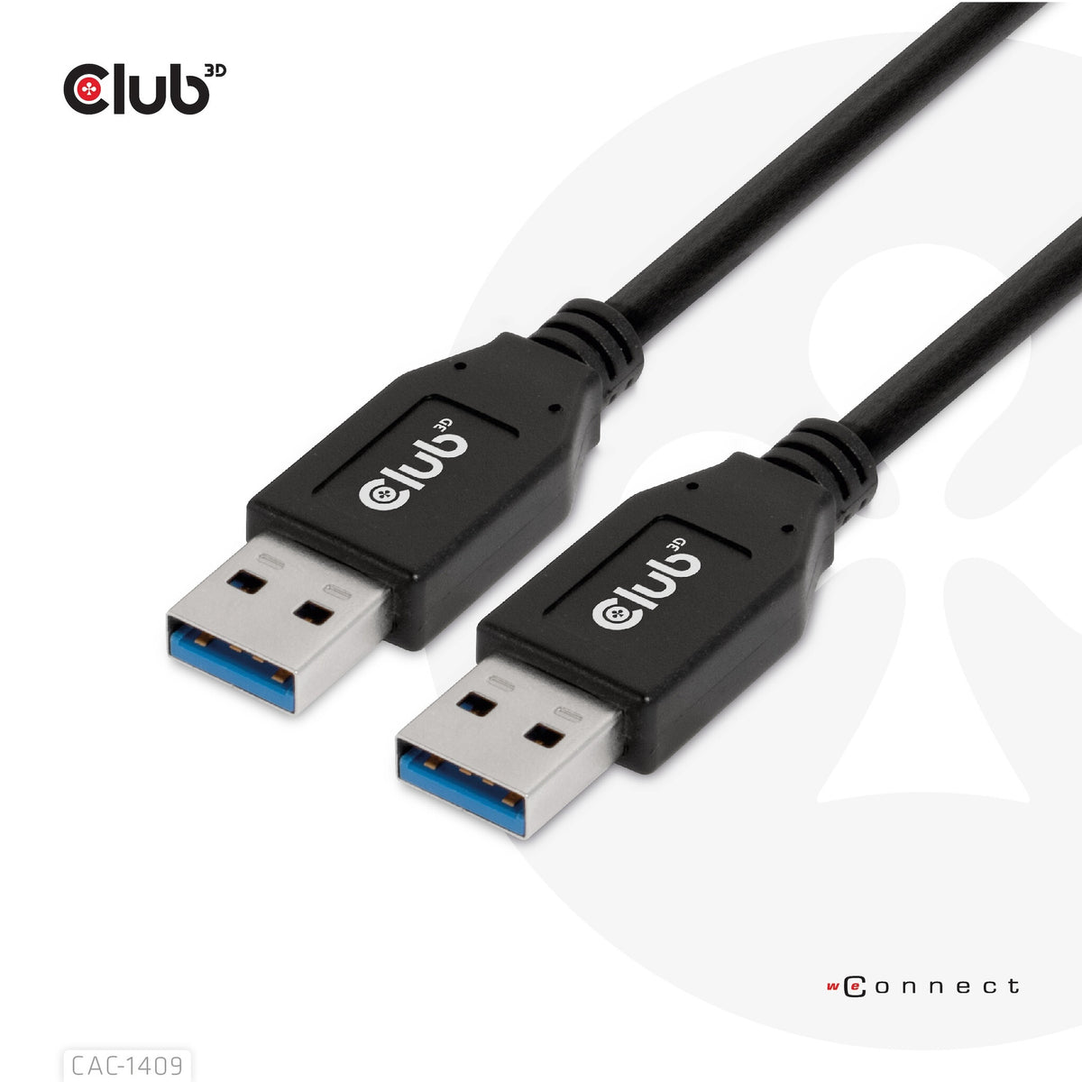 CLUB3D CAC-1409 USB-kablar USB 3.2 Gen 2 (3.1 Gen 2) 0,5 m USB A Svart