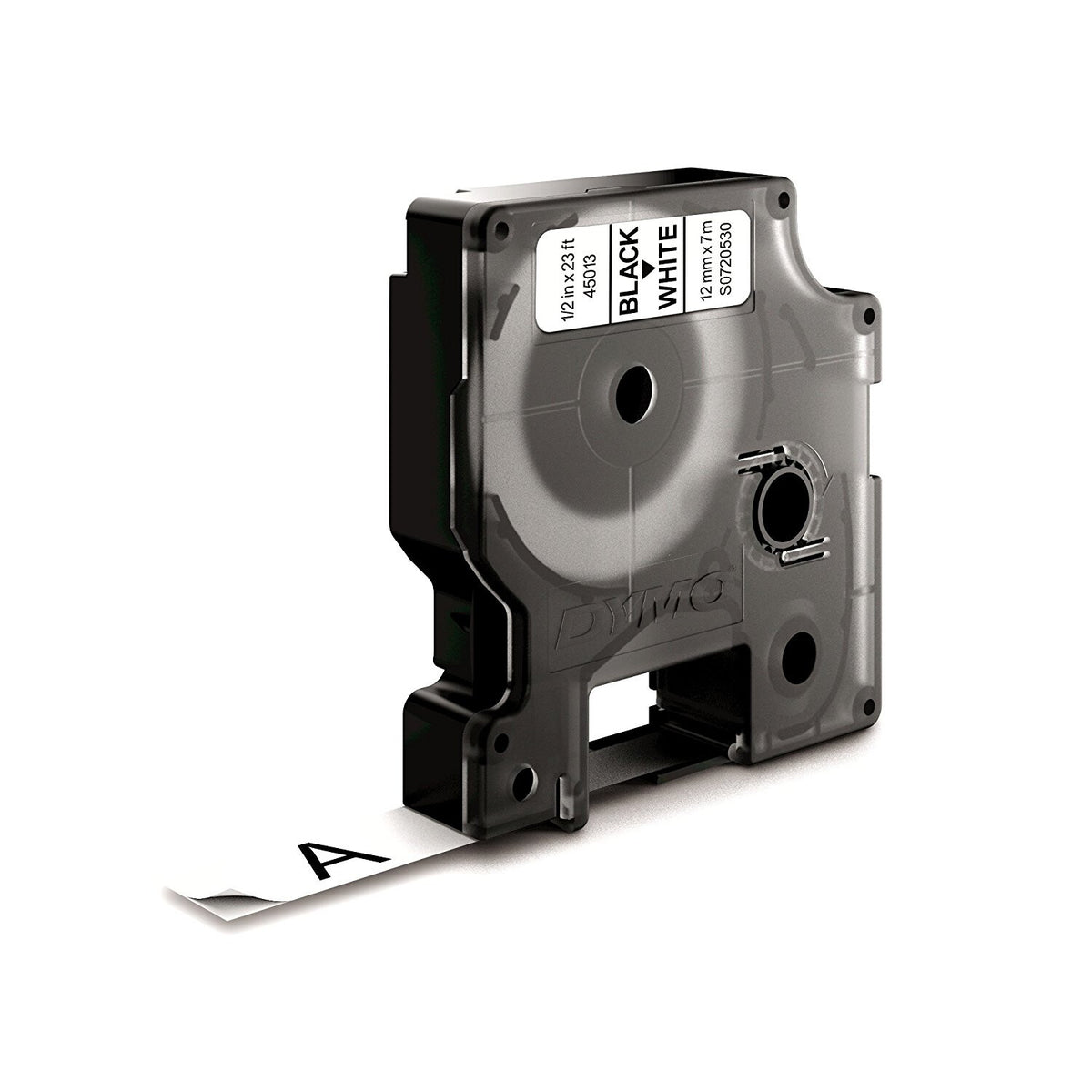 DYMO D1 - Standardpolyesteretiketter - Svart på vitt - 12mm x 7m