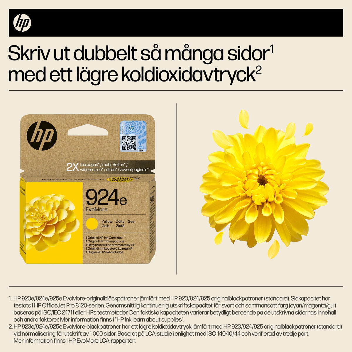 HP 924e EvoMore gul originalbläckpatron