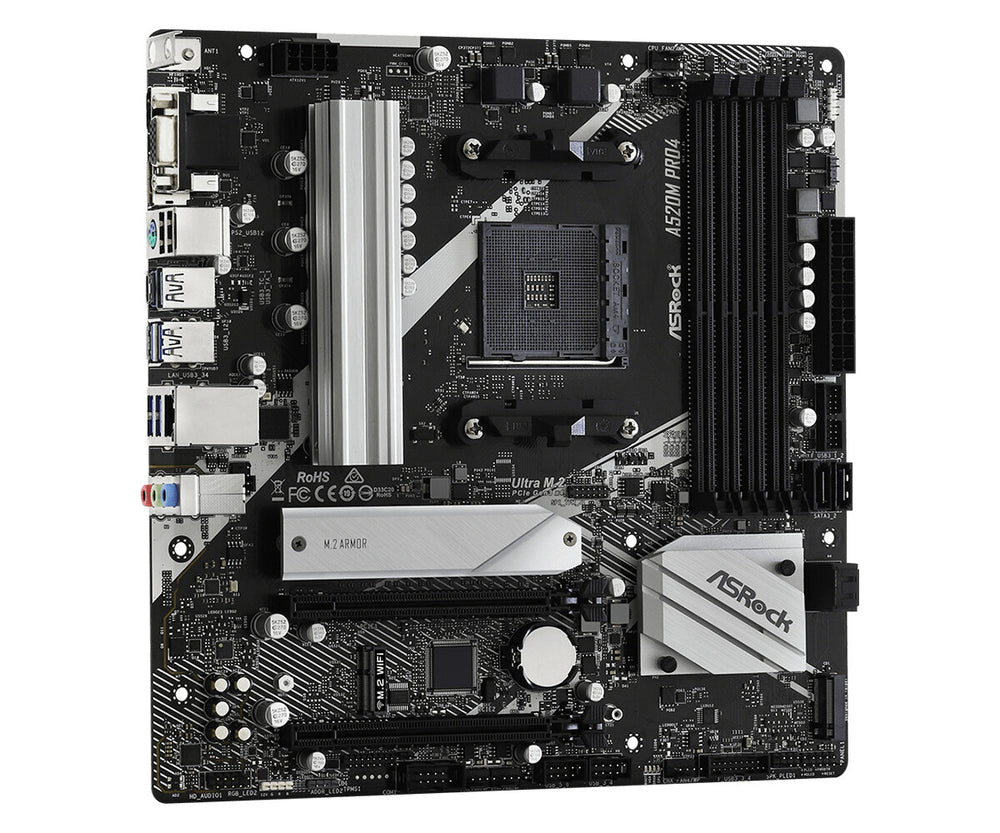 Asrock A520M Pro4 Uttag AM4 micro ATX