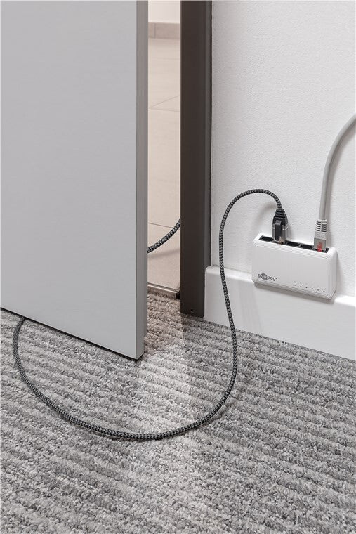 Goobay 74401 kabelomvandlare (hane/hona) USB 3.1 type A RJ45 Svart, Silver