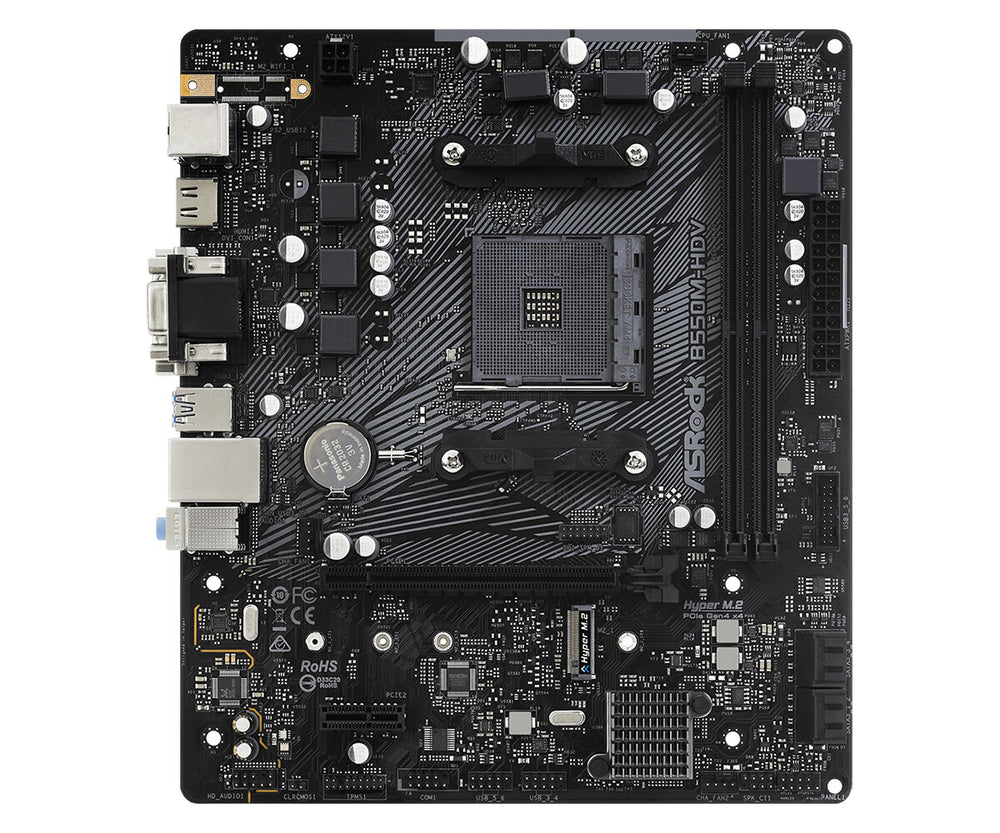 Asrock B550M-HDV AMD B550 Uttag AM4 micro ATX
