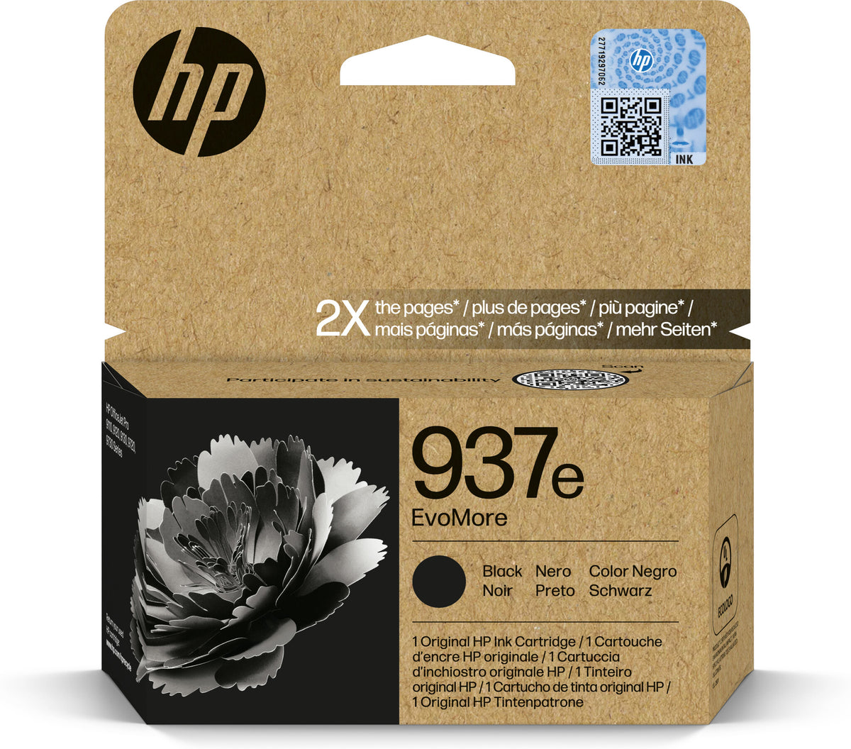 HP 937e EvoMore svart originalbläckpatron