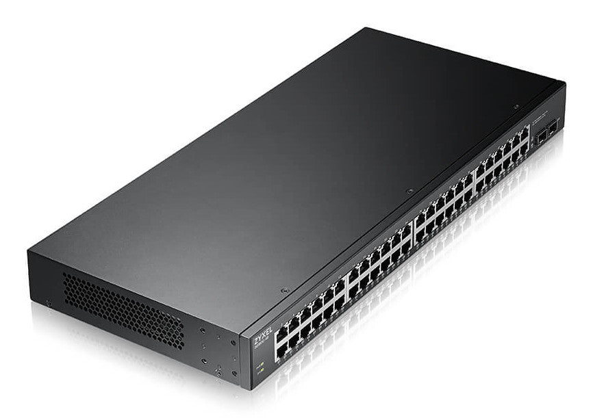 Zyxel GS1900-48HPv2 hanterad L2 Gigabit Ethernet (10/100/1000) Strömförsörjning via Ethernet (PoE) stöd Svart