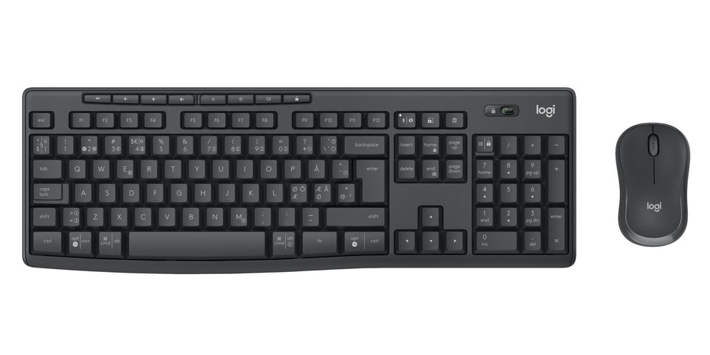 Logitech 920-012072 tangentbord Mus inkluderad Kontor Trådlös RF + Bluetooth QWERTY Nordic grafit