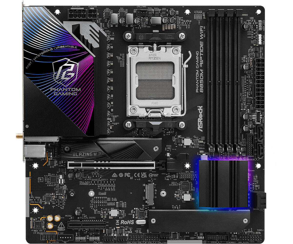Asrock Phantom Gaming B850M Riptide WiFi AMD B850 AM5-sockel micro ATX