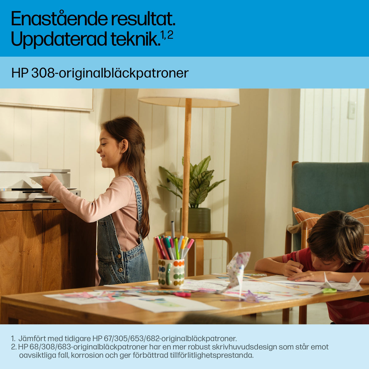HP 308 svart/trefärgs originalbläckpatroner kombinerat 2-pack