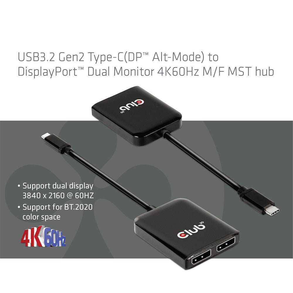 CLUB3D CSV-1555 videokabeladapter 1,5 m USB Type-C 2 x DisplayPort Svart