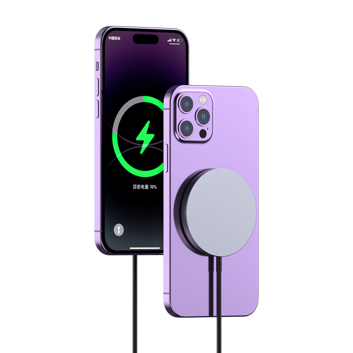 DUDAO Kit 15W Magnetic Wireless Charger Qi and 20W AC MagSafe Compatible White Smartphone Svart USB Trådlös laddning Snabb laddning inomhus