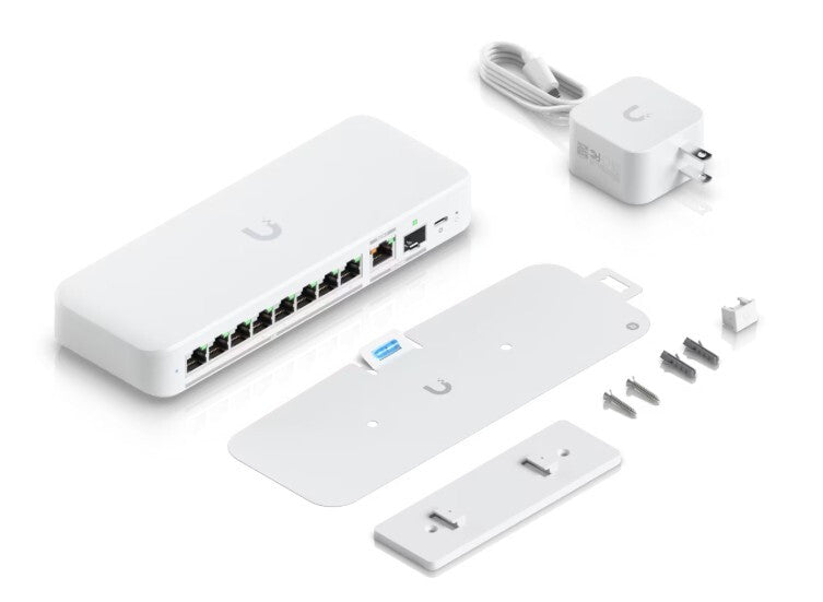 Ubiquiti UniFi Flex 2.5G hanterad L2 2.5G Ethernet (100/1000/2500) Strömförsörjning via Ethernet (PoE) stöd Bords-/väggmontering Vit
