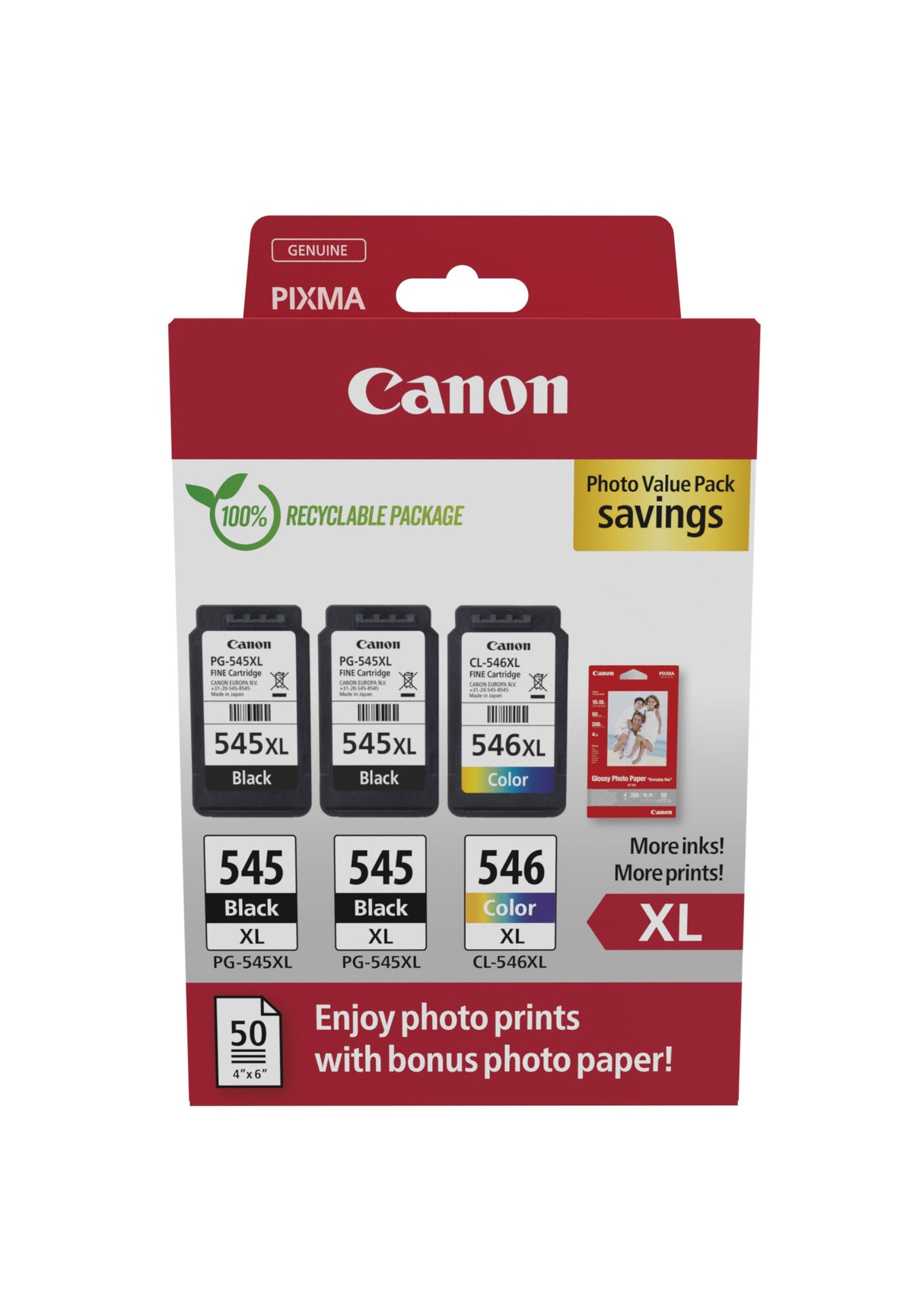 Canon 8286B015 bläckpatroner 3 styck Original Hög (XL) avkastning Svart, Cyan, Magenta, Gul