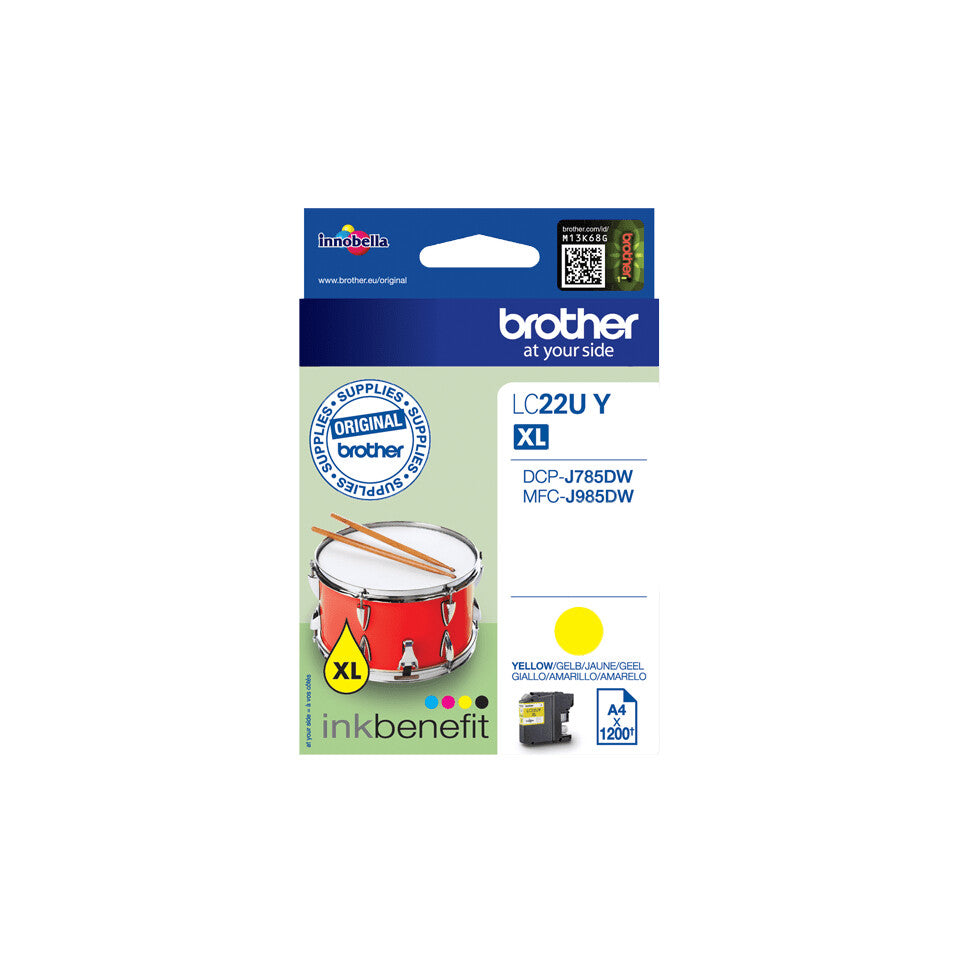 Brother LC22UY bläckpatroner 1 styck Original Gul