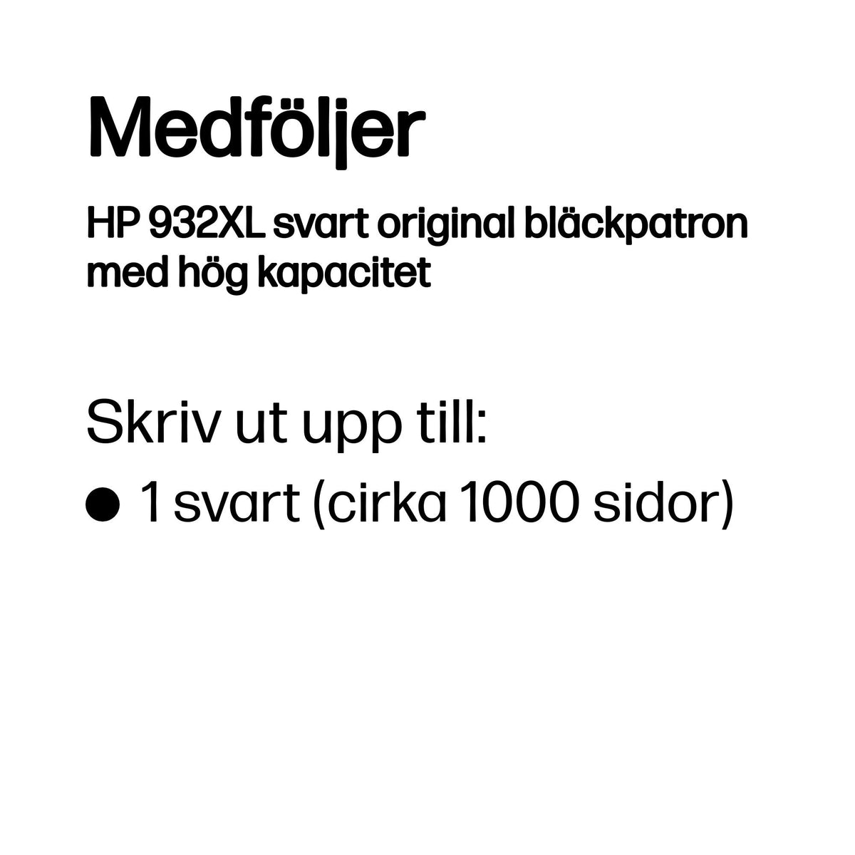 HP 932XL High Yield Black Original Ink Cartridge bläckpatroner 1 styck Hög (XL) avkastning Svart