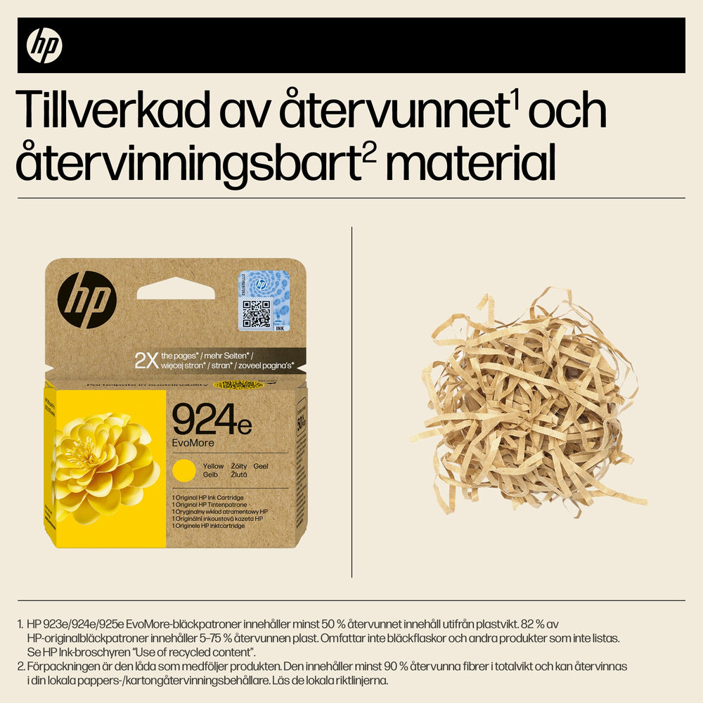 HP 924e EvoMore gul originalbläckpatron