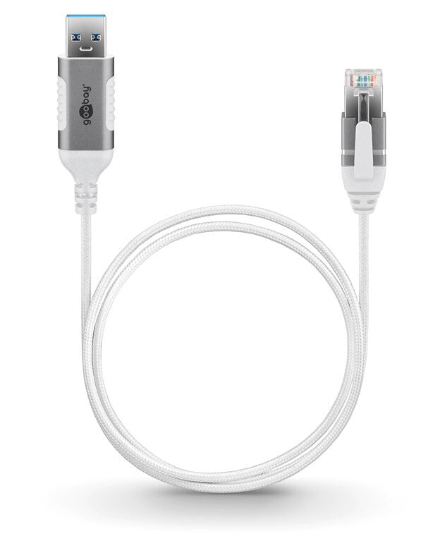 Goobay 74383 kabelomvandlare (hane/hona) USB 3.0 type A RJ45 Vit