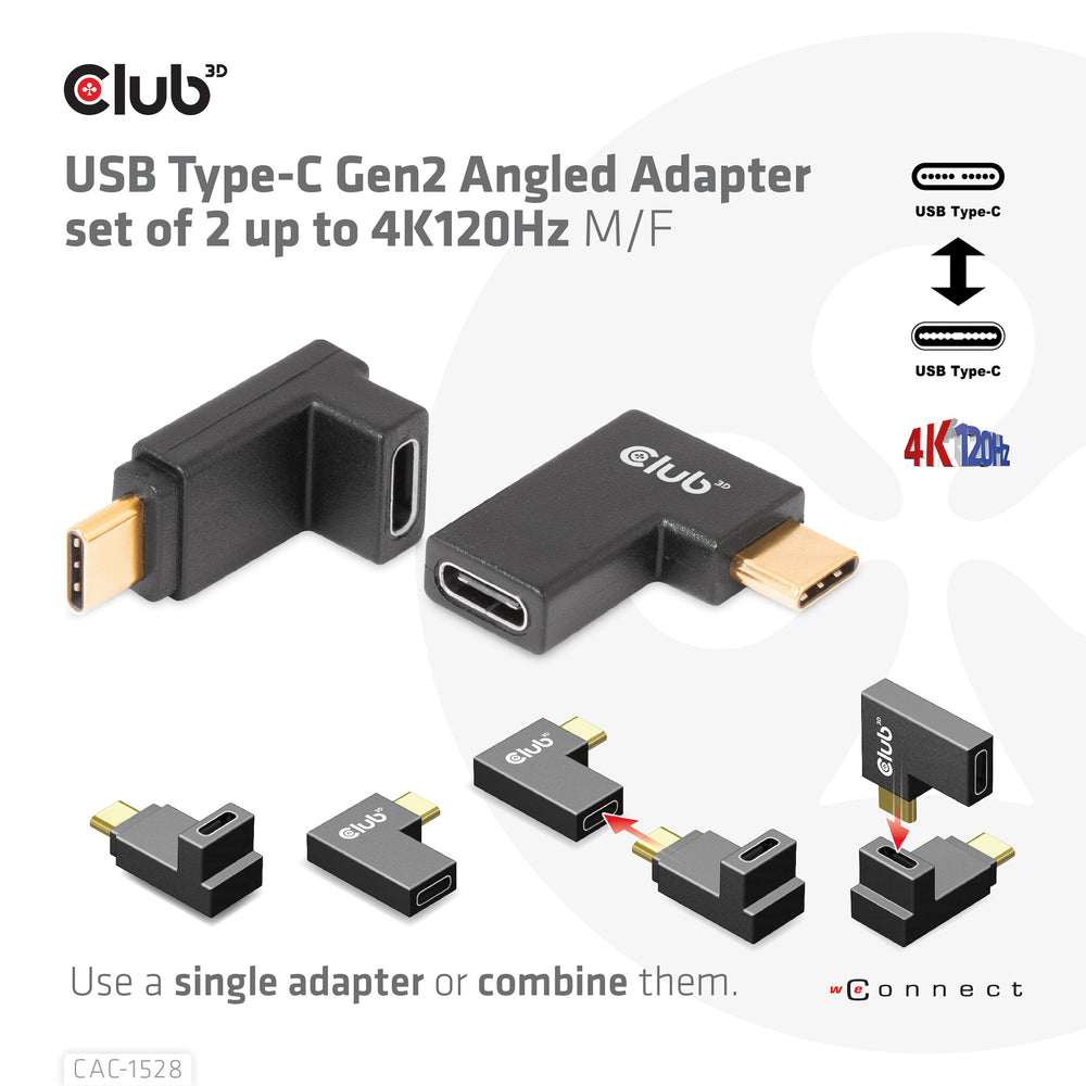 CLUB3D CAC-1528 kabelomvandlare (hane/hona) USB C