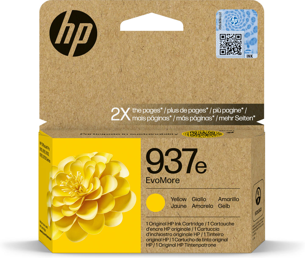 HP 937e EvoMore gul originalbläckpatron
