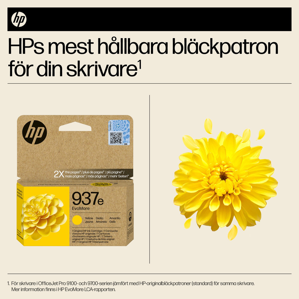 HP 937e EvoMore gul originalbläckpatron
