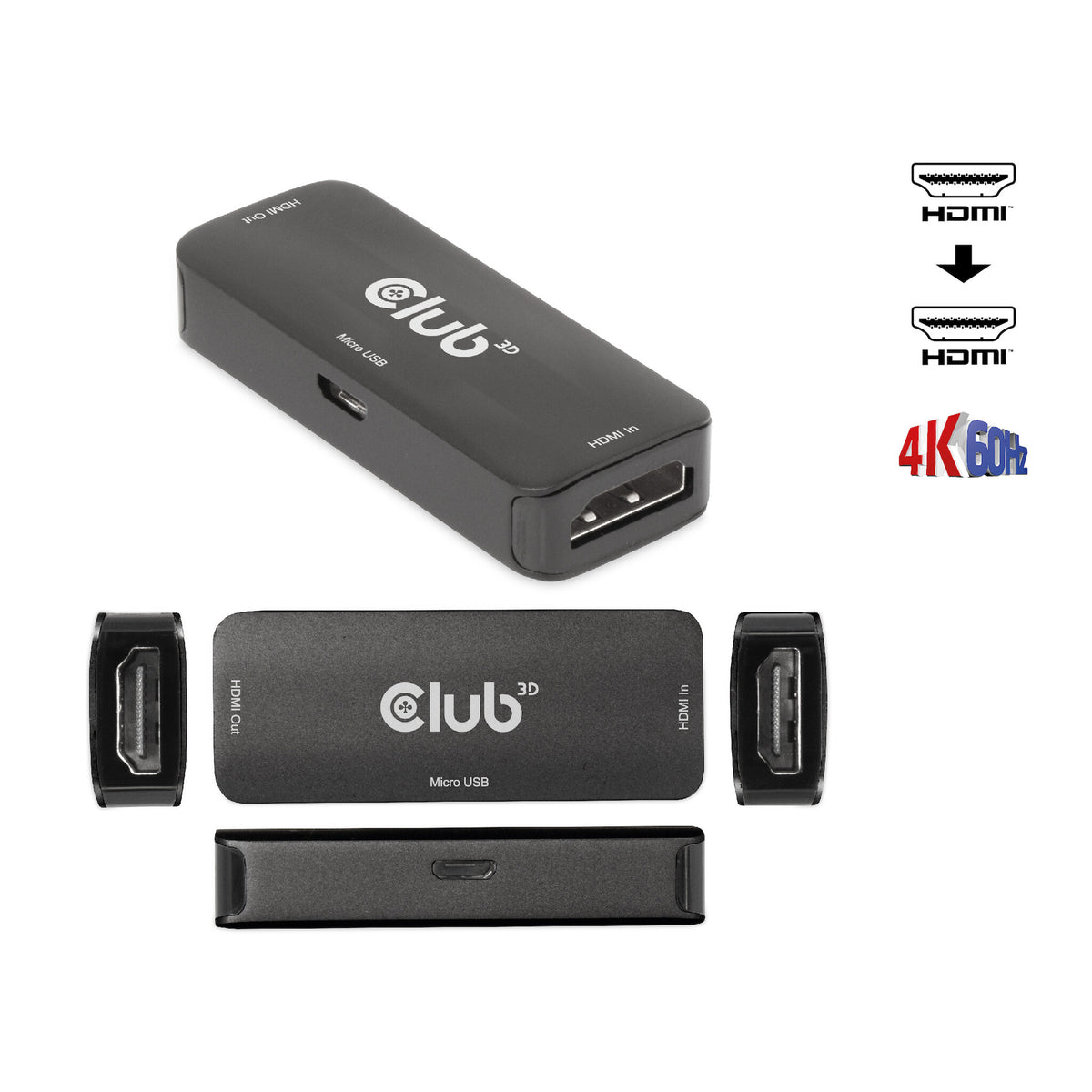 CLUB3D HDMI Active 4K60Hz Repeater F/F