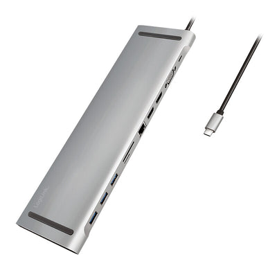 LogiLink UA0373 dockningsstationer för bärbara datorer Kabel USB 3.2 Gen 1 (3.1 Gen 1) Type-C Gjuten aluminium