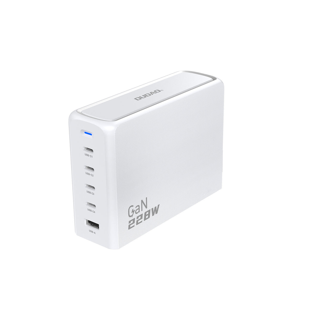 DUDAO A228EU 228Watt GaN 4xUSB-C+ 1xUSB-A Universal Vit AC Snabb laddning inomhus