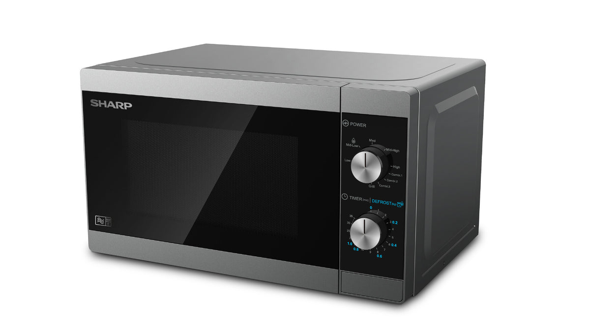 Sharp Home Appliances YC-MG01E-S mikrovågsugn Svart, Grå Kombinationsmikrovågsugn Bänkdiskmaskin 20 l 800 W