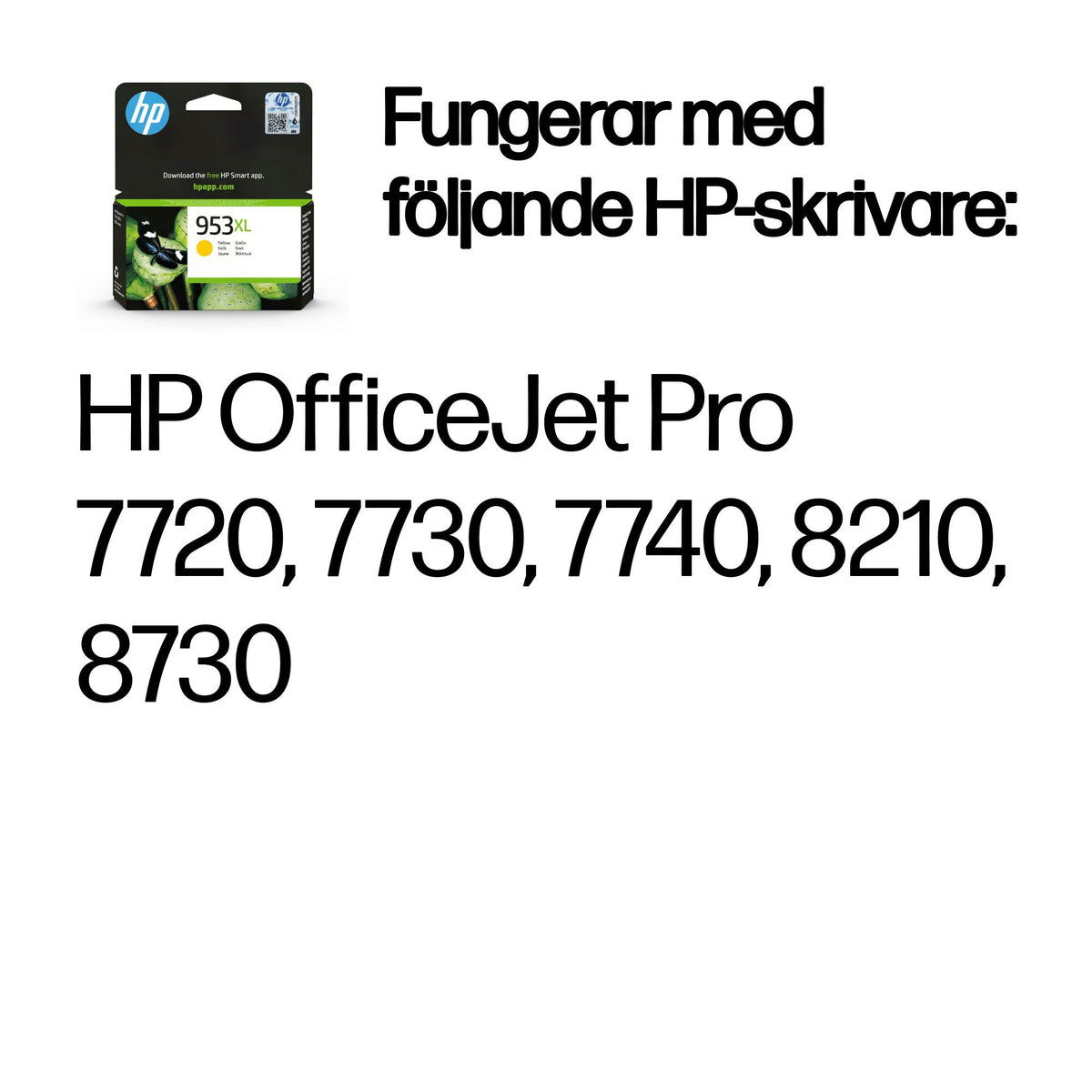 HP 953XL gul original bläckpatron med hög kapacitet