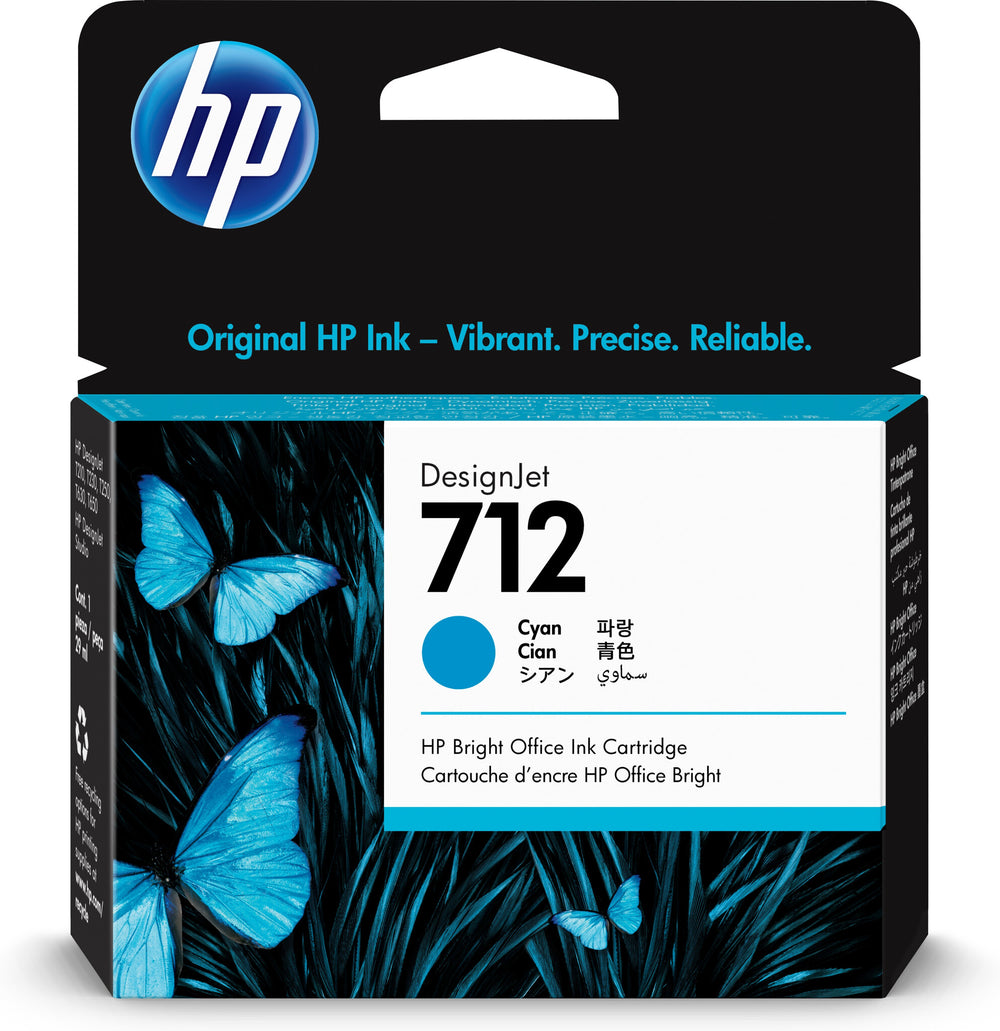 HP 712 29 ml cyan DesignJet-bläckpatron