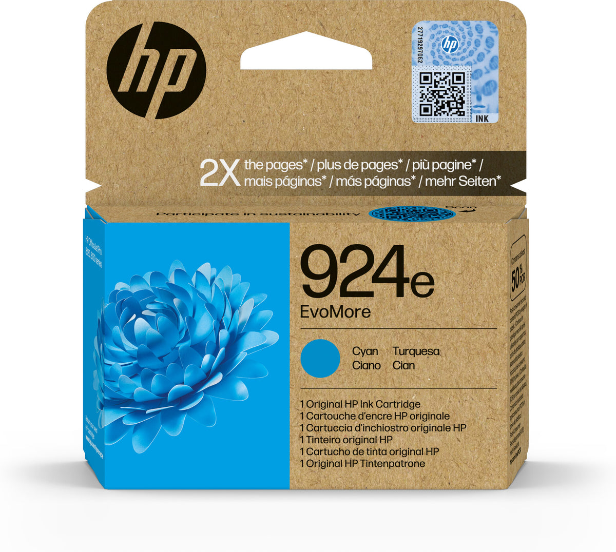 HP 924e EvoMore cyan originalbläckpatron